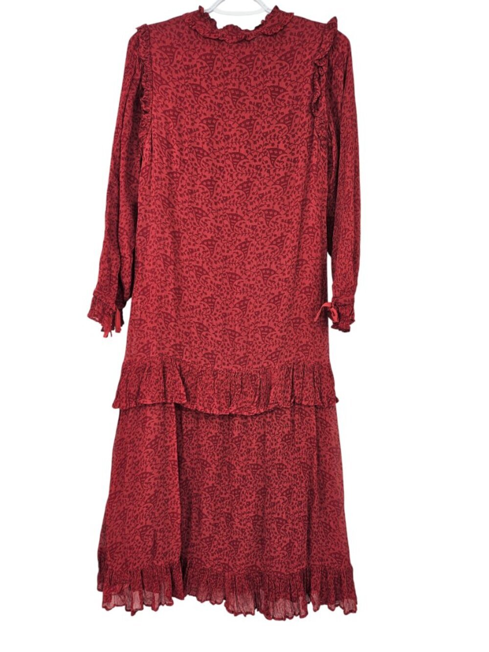 Cleobella Iris Midi Dress Red Women's Size XS NEW Tiered Ruffle Party Evening - Picture 6 of 14